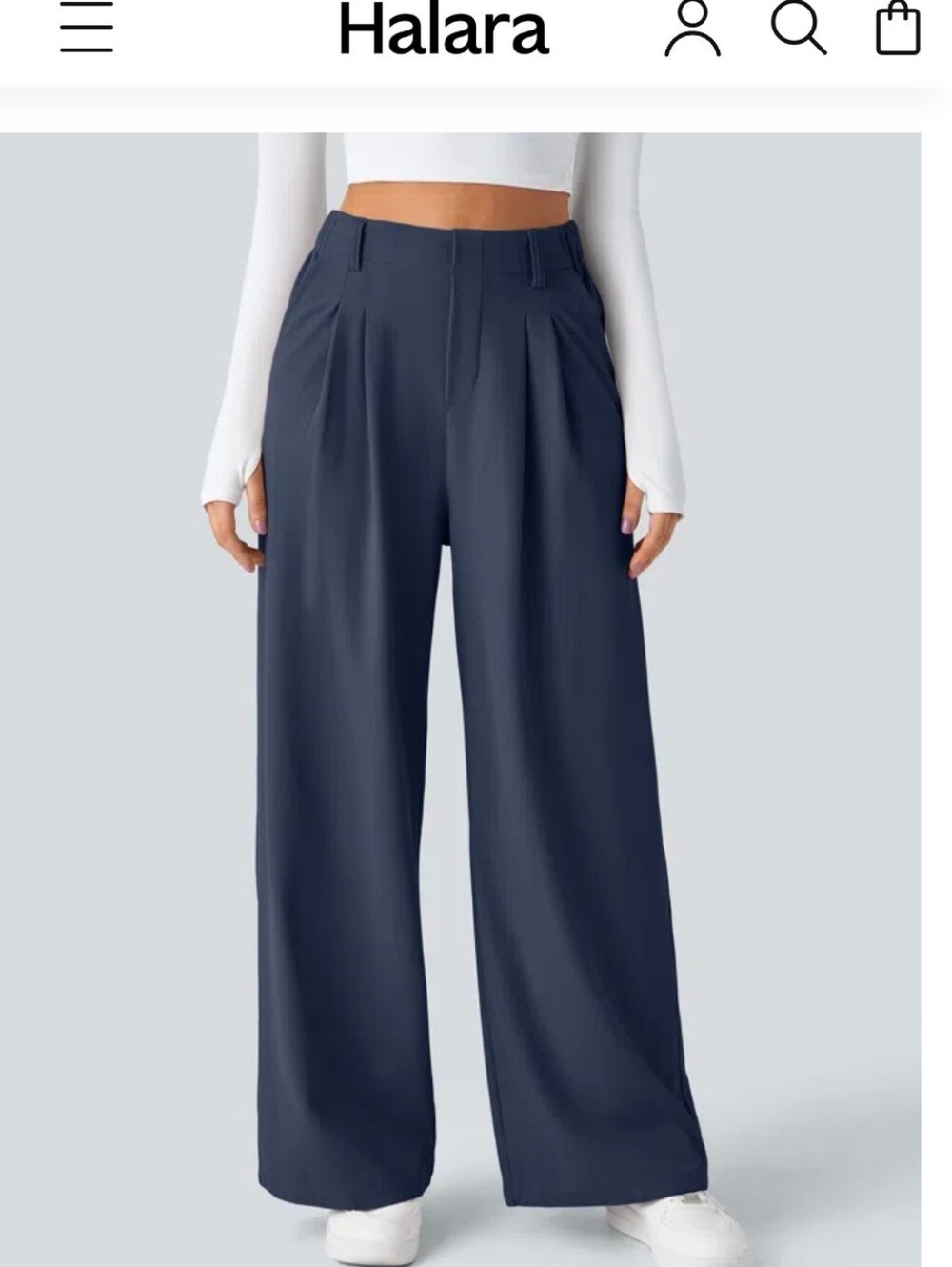 HALARA High Waisted Pocket Wide Leg Work Pants - Women's Size Small Tall